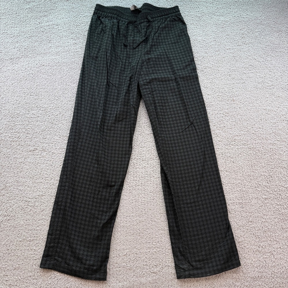 ASOS DESIGN Mens Black Eyelet Embroidered Cotton Trousers Size M 31 Waist